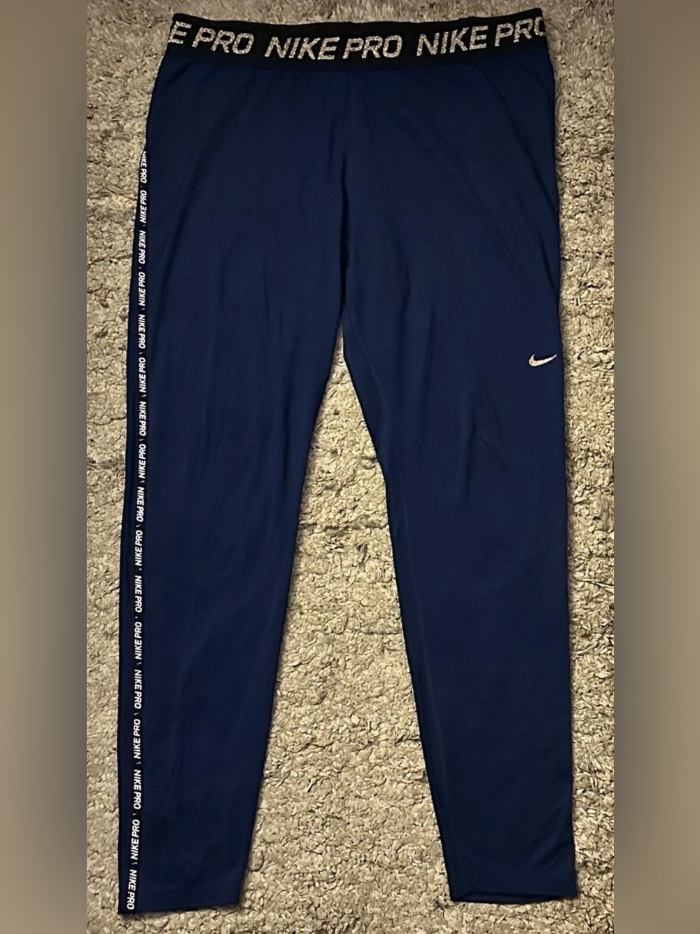 Nike Pro Women’s Size XL Dri-Fit Blue Tapered Athletic Training Leggings